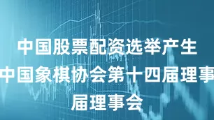 中国股票配资选举产生了中国象棋协会第十四届理事会